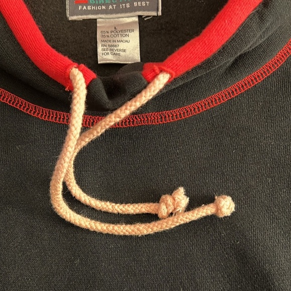 VTG Bugle Boy Dimension Mock Turtleneck Pullover Black/Red Embroidered Large - Picture 6 of 12